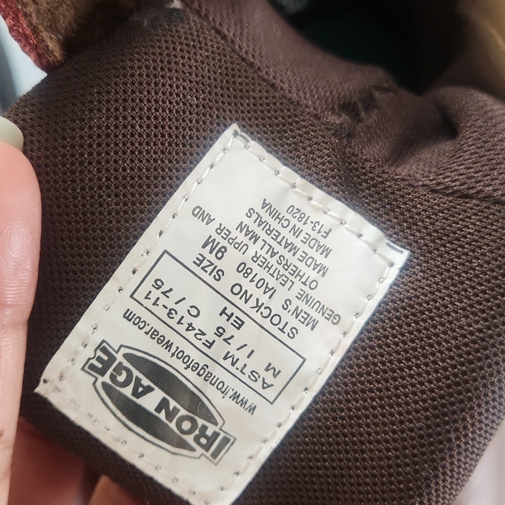 Iron age man Hauler 8In work safety shose casual brown size 9M - Picture 5 of 10